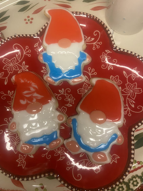 Decorated gnome sugar cookies