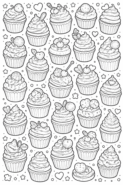 Cupcake Coloring Page