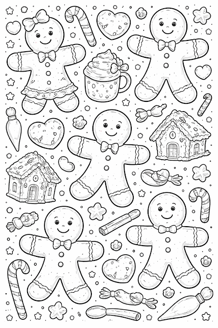 Gingerbread Cookie Coloring Page