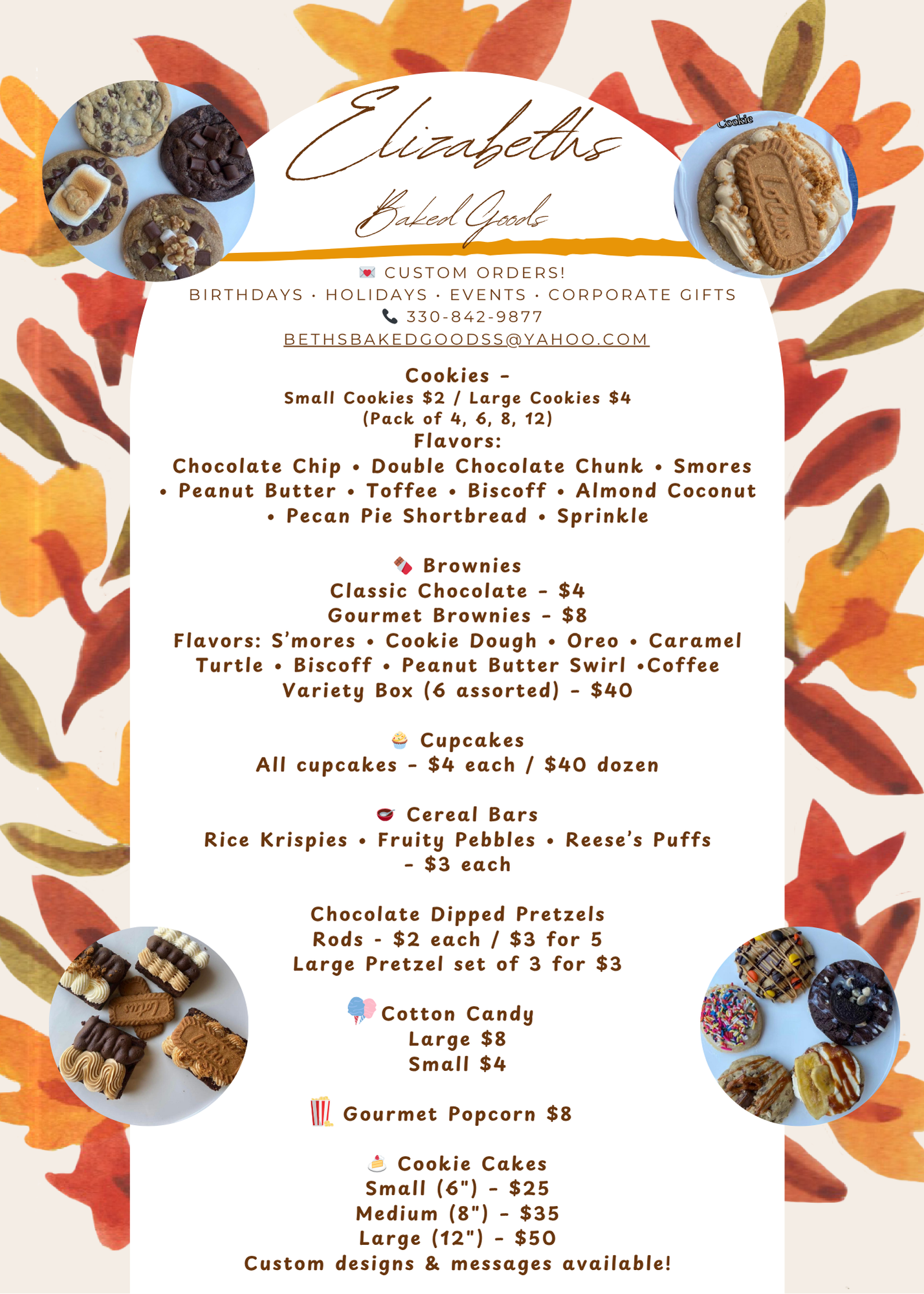 Elizabeth's Fall Menu